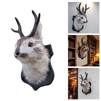 kjfeif Animal Heads Wall Decor, Faux Deer Head Mount, Animal