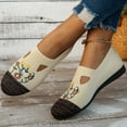 thumbnail image 6 of Lovskoo 2024 Women's Ballet Flat Shoes Knit Dress Shoes Round Toe Slip On Embroidered Ethnic Fleece Thickened Warm Flat Soft Sole Non-Slip Cotton Shoes Coffee, 6 of 8