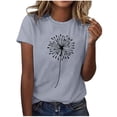 thumbnail image 2 of Liquidation d'Économies d'Été Iumwxz Tunique Coupe Classique T-Shirt d'Été Décontracté Hauts pour Femmes T-Shirt Graphique Floral Hauts T-Shirt à Manches Courtes Col Rond Hauts pour Dames Offres Hebdomadaires Date, 2 of 4