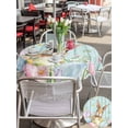 thumbnail image 4 of Easter Outdoor Tablecloth - 60 Inch Round Dining Table Cover, Spring Rabbit Eggs Flowers Leaf Green Wooden Plank Waterproof Outdoor Table Cloth with Umbrella Hole & Zipper for Picnic/Patio/Party, 4 of 7