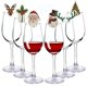 thumbnail image 2 of 10 unidades de tarjeta de copa de vino, decoración navideña, sombrero de Papá Noel, decoración de copa de vino, árbol de Navidad, muñeco de nieve, adornos para el hogar, suministros de fiesta de año n, 2 of 4