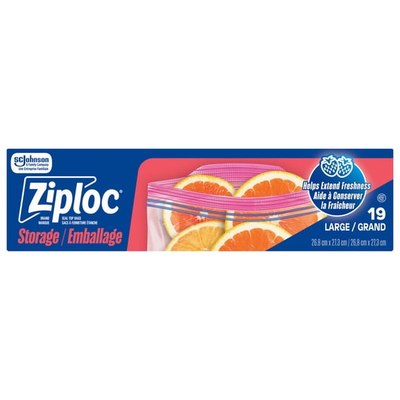 Ziploc® Storage Bags with Stay Open Technology, Large
