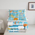thumbnail image 5 of Homewish Lovely Dino Full Size Comforter Sets,Blue Plaid Animal Bedding Comforter Set,Colorful Stars Reversible,3 Pieces,1 Comforter and 2 Pillowcases, 5 of 7