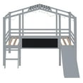 thumbnail image 5 of Harper & Bright Designs Twin Size Loft Bed with Slide Low Loft Bed Solid Wood House Bed with Blackboard and Light Strip on The Roof, Gray, 5 of 12