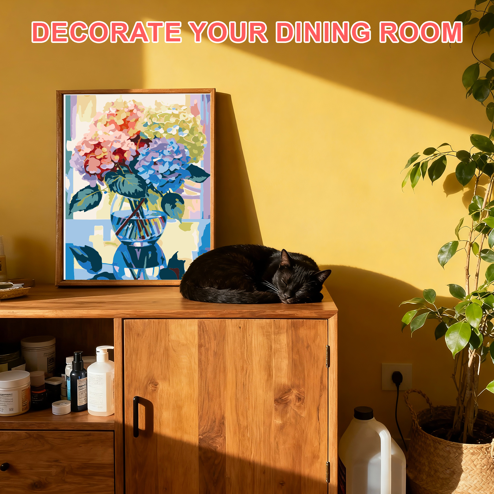 Qoosea Paint by Numbers Kit, Hydrangea Flower, 16x20 photo 5
