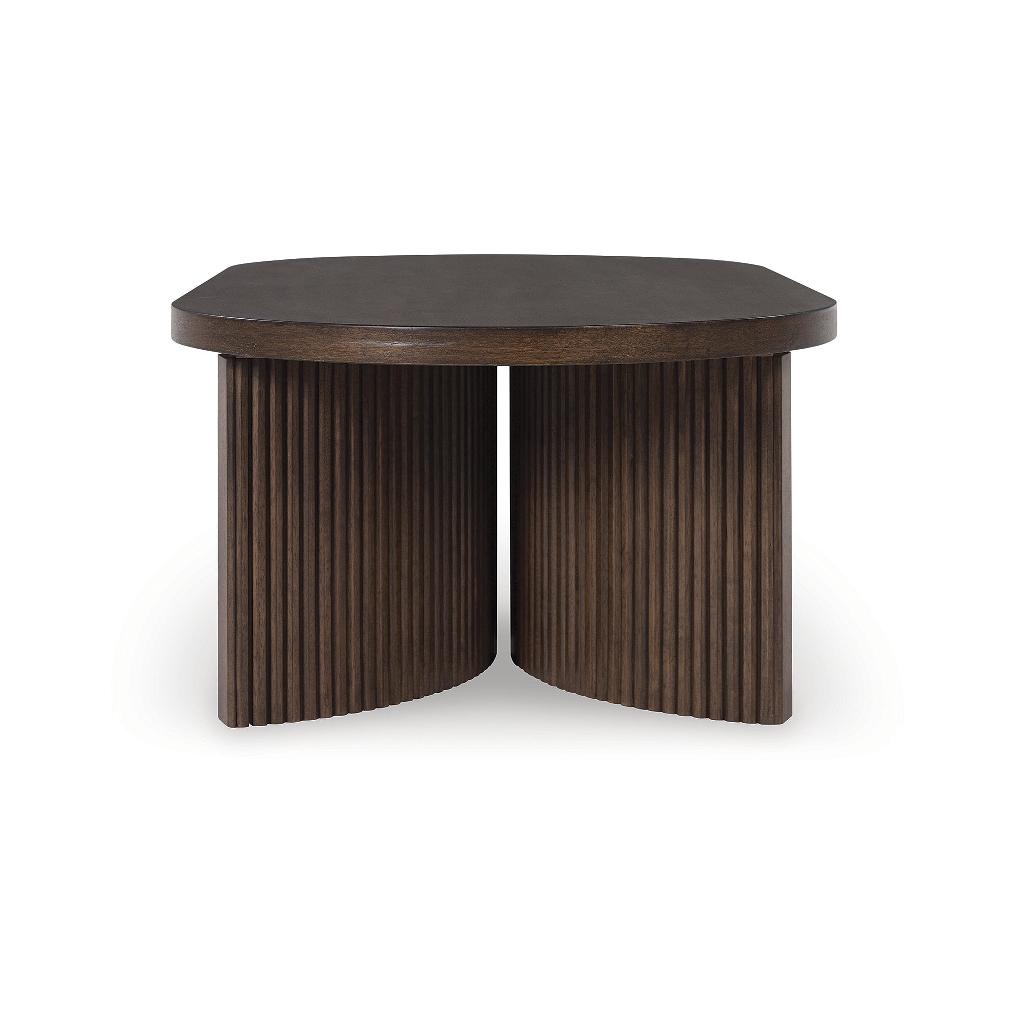 Signature Design by Ashley Korestone Mid-Century Oval Coffee Table, Dark Brown