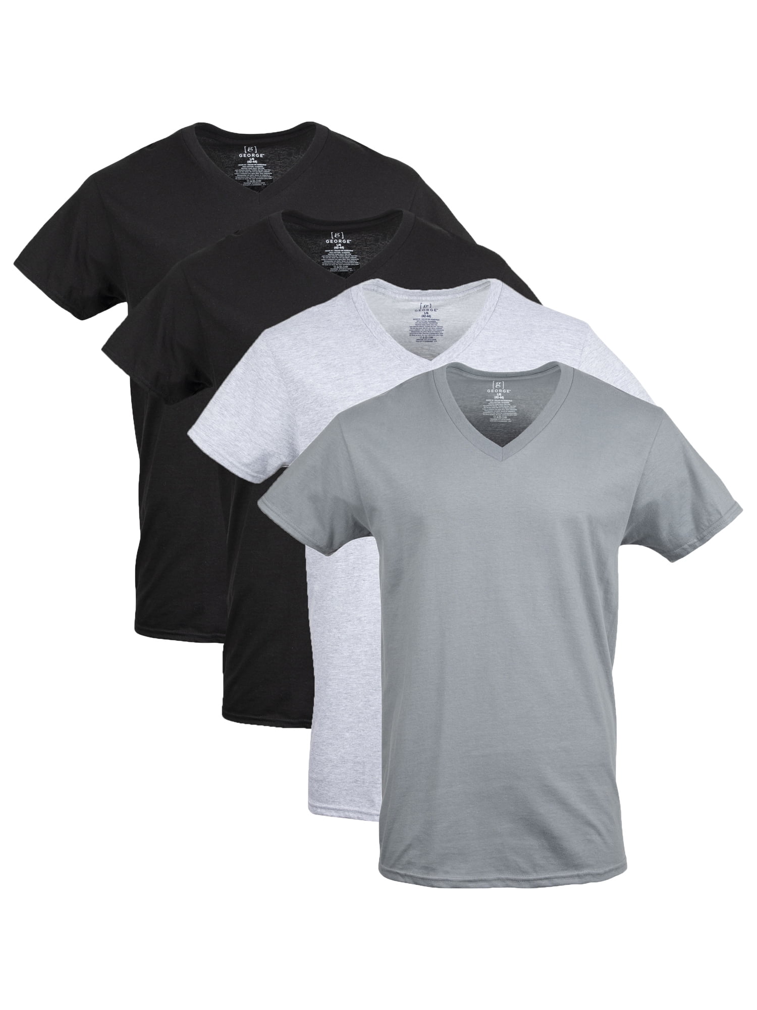 George Big Men's V-Neck T-shirts, 4-Pack - Walmart.com