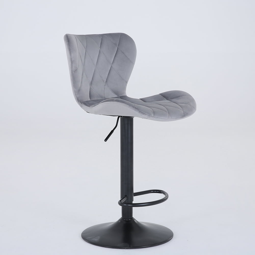 Kepooman Set of 2 Counter Height Bar Stools, Velvet Swivel Adjustable Barstools with Back for Home Bars, Bistros, Restaurants, Grey Kepooman Set of 2 Counter Height Bar Stools, Velvet Swivel Adjustable Barstools with Back for Home Bars, Bistros, Restaurants, Grey