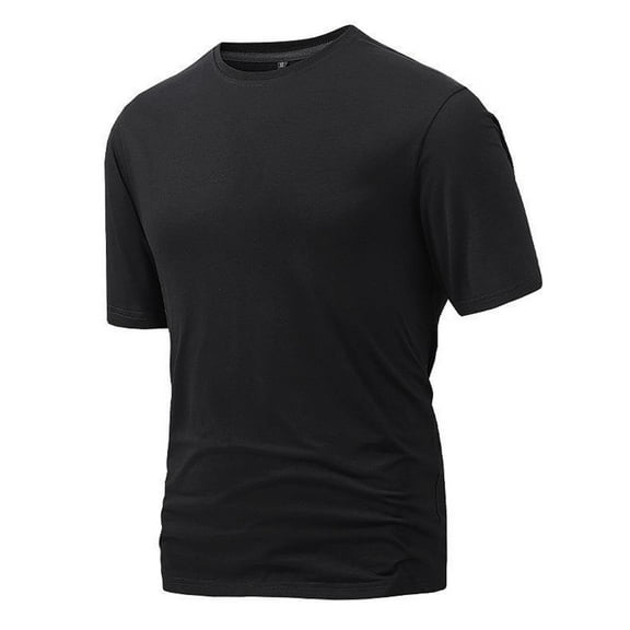 SWSMCLT Men's Soft T Shirt Summer Crew Neck Shirt Short Sleeve Shirt Basic Cool Casual Stretch Casual Spring Black Small