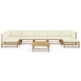 thumbnail image 2 of vidaXL 8 Piece Garden Lounge Set with Cream White Cushions Bamboo, 2 of 12
