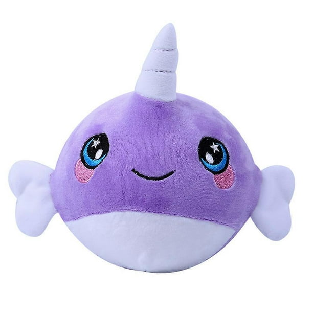 Large Plush Animal Slow Rising Toys Soft Squeeze Pressure Relief Squishes Toy Purple Whale