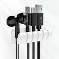 thumbnail image 6 of HomeDM Cable Holder Clips 3Pcs Cord Organizer Clips Self Adhesive Silicone Cord Organizer for Desktop USB Charging Cable Wire Organizer Car Home Office Cord Keeper White, 6 of 6