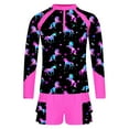 thumbnail image 5 of YONGHS Girls Rash Guard 2 Piece Swimsuit Water Beach Sports Bathing Suit Swimming Costume Hot Pink 16, 5 of 7