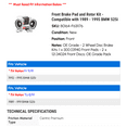 thumbnail image 2 of Front Brake Pad and Rotor Kit - Compatible with 1989 - 1995 BMW 525i 1990 1991 1992 1993 1994, 2 of 2