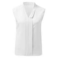 thumbnail image 5 of T Shirts for Women Casual Tops Spring Summer V-Neck Professional Sleeveless Tee Shirt Top, 5 of 8