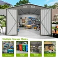 thumbnail image 6 of Easmvetaln 10x14FT Metal Outdoor Storage Shed with Front and Side Doors, Garden Shed for Backyard (Gray), 6 of 8