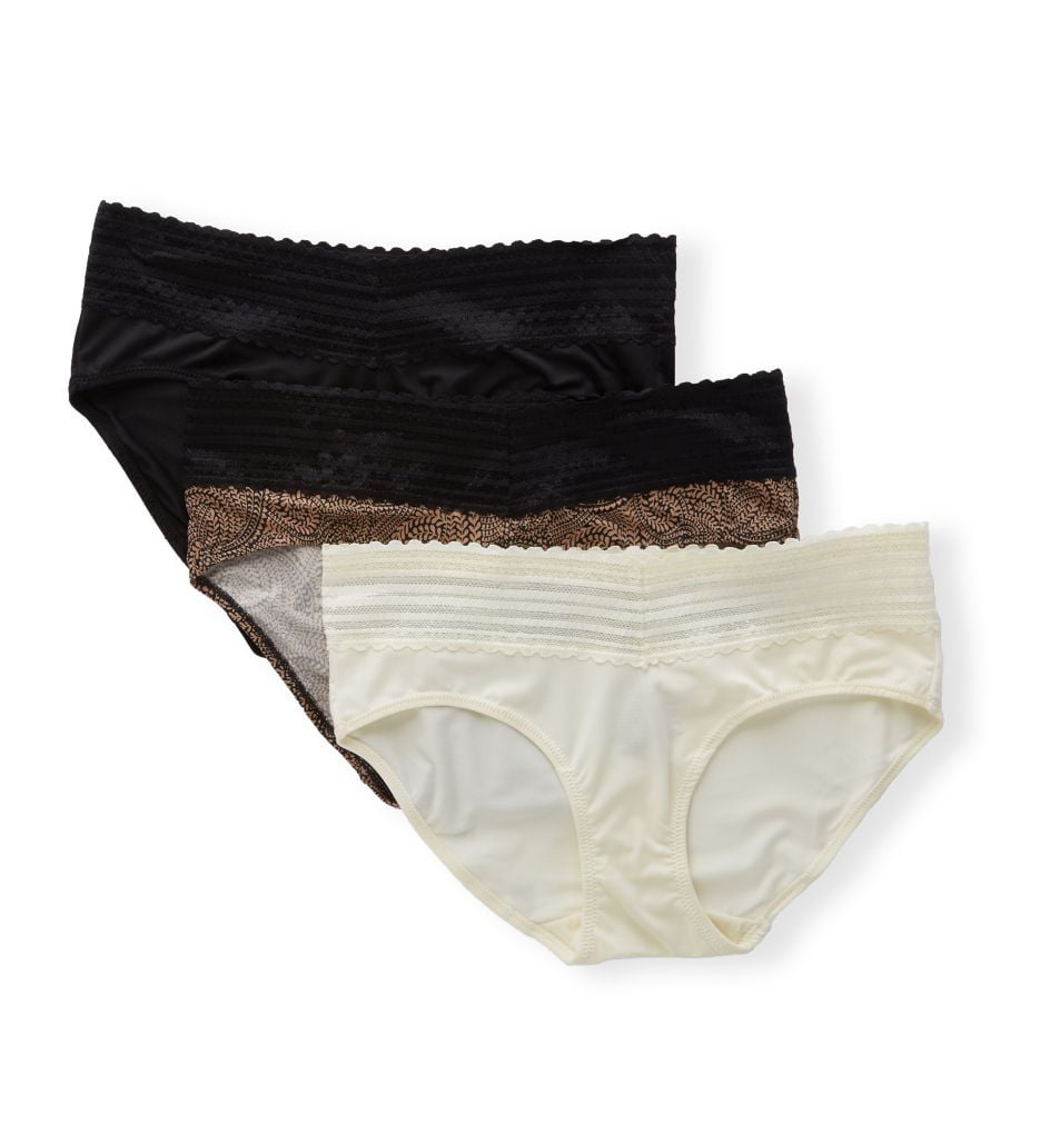 Warners Womens No Pinching No Problems 3 Pack Micro Hipster with Lace Panties