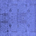 thumbnail image 1 of Ahgly Company Indoor Square Oriental Blue Industrial Area Rugs, 4' Square, 1 of 4