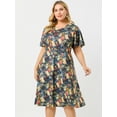 thumbnail image 3 of Vestido Acampanado De Tirantes De Flores Agnes Orinda TalGrande ManCorMidi PaMujer Azul XXL, 3 of 6