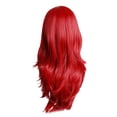 thumbnail image 2 of Perruque Rouge Bouclée, Facile à Peigner Perruque Longue Universelle Cheveux Synthétiques Haute Température, 2 of 8