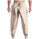 thumbnail image 1 of Pantalones largos de moda para hombre, casuales, de color sólido, con bolsillos y cintura elástica, pantalones cargo casuales para hombre., 1 of 5