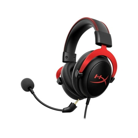 HyperX - Cloud II Wired Gaming Headset for PC, Xbox X|S, Xbox One, PS5, PS4, Nintendo Switch, and Mobile - Black/Red