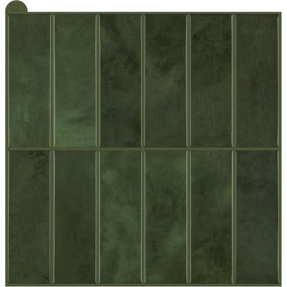 Peel and Stick Backsplash for Kitchen,New Upgrade 12" x 12" Large Premium Kitchen Tiles,Green Sticker on Subway Tile 10-Sheet.