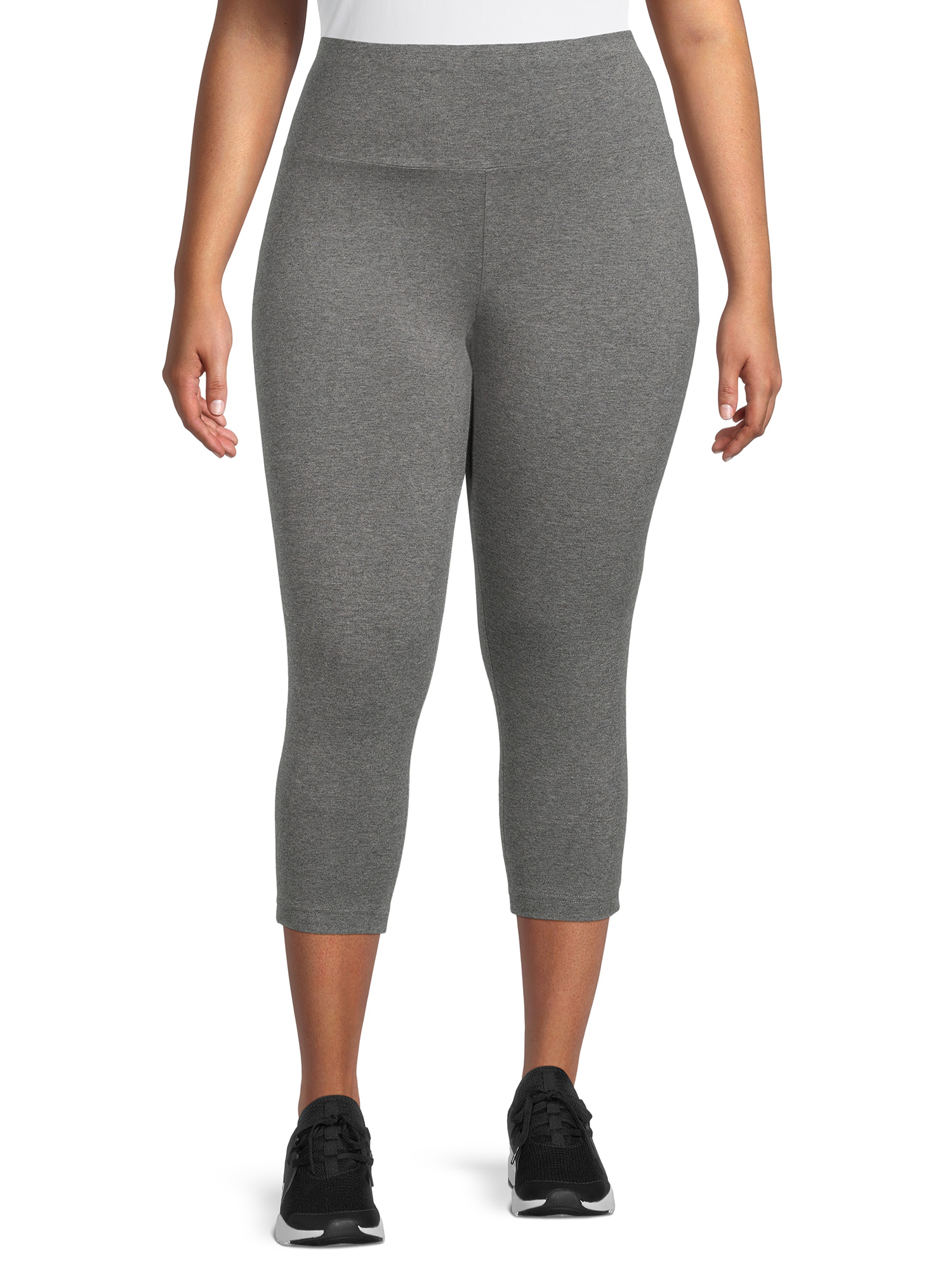 Terra & Sky Women's Plus Size Capri Leggings, 2-Pack 