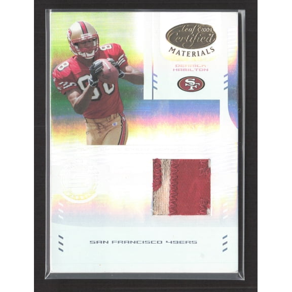 2004 Leaf Certified Materials Derrick Hamilton 49ers #229 Jersey Patch /1250 San Francisco 49ers NFL Football Trading Card