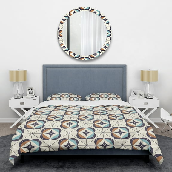 Designart 'Geometric Retro Design V' Mid-Century Modern Duvet Cover Set