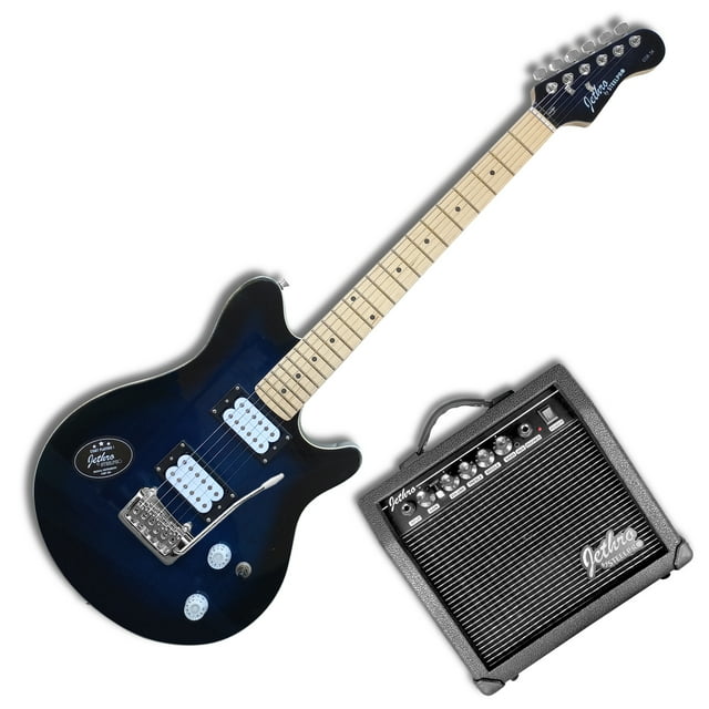 Paquete Guitarra Electrica Series Jethro By Steelpro 058-sk Color Flamed Blue Burst Material Del Diapasón Maple Orientación De La Mano Diestro