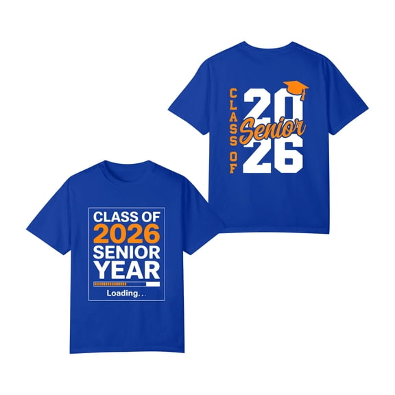 2026 Graduation Double Sided Different Design T-Shirt, Senior 2026 Tee Class of 2026 Celebration T-Shirt, 2026 Double Sided Tee OdeJous Blue S