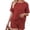 Red, variant on Women's 2 Piece Shorts Sets Knitted Short Sleeve Crewneck Top and Shorts Soft Summer Lounge Casual Clothing (XL, Black)