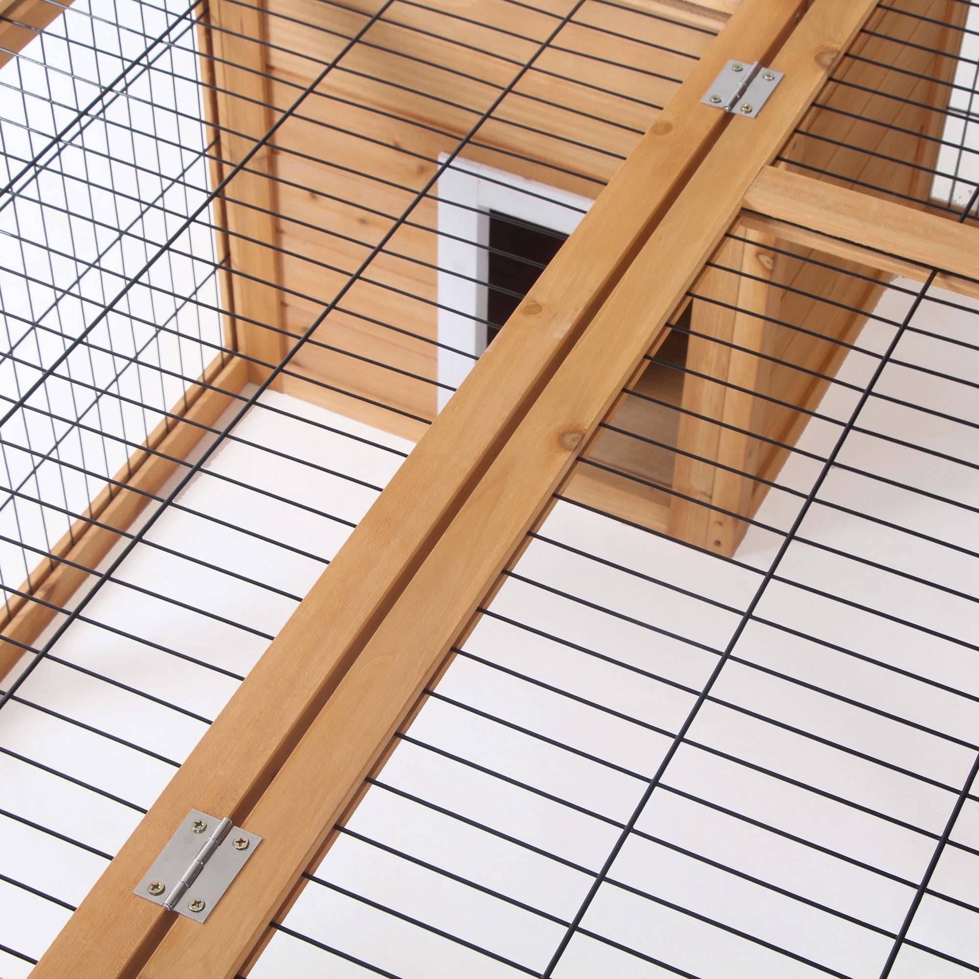 PawHut Rabbit Hutch, Waterproof Rabbit House for Small Animals, Natural