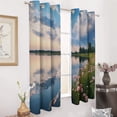 thumbnail image 2 of Sunset Scenery Window Curtain Panels Grommet Blackout Curtains Blackout Curtains for Living Room, 2 of 7
