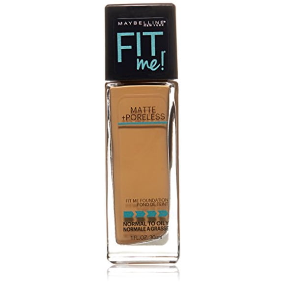 Maybelline New York Fit Me Matte + Poreless Foundation Makeup, Ultra-Lightweight Formula Controls Shine, for Normal to Oily Skin, 332 golden caramel ,30 ml