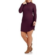 Junior Plus Mock Neck Dress
