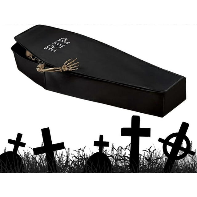 Ataúd plegable de Halloween de 152 cm | Ataúd plegable de Halloween aterrador