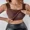 Coffee, variant on Womens Tank Tops With Built In Bras U-Neck Sleeveless Vest Elastic Slim Fit Shapewear Camisole Beige-L