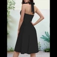 thumbnail image 4 of Women's Summer Sleeveless Wrap V Neck Floral Sundress Mini Dress, 4 of 5