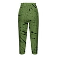 thumbnail image 3 of HAPIMO Women's Skinny Legging Capri Pants Elastic Waist Relaxed Trousers Fit Casual Daily Fashion Floral Green, 3 of 4