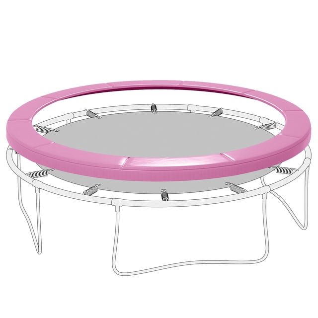 Soozier 12FT Trampoline Spring Cover Replacement Pad, Waterproof PE & EPE Foam Safety Padding for Round Outdoor Garden Trampolines, Weather-Resistant Accessory, Pink