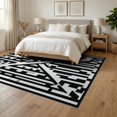 thumbnail image 3 of ODIKA Zebra Striped Print Motif Contrasting Bands Bold Inspired Centered Foldable Easy Care for Queen Size Bedroom, Under Bed, Master, 3 of 7