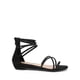 thumbnail image 3 of Sandalias planas con tira en el tobillo para mujer DREAM PAIRS negras talla 8, 3 of 8