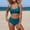 Blue, variant on Kctiaxy Womens Swimsuits 2 Piece Pleated V Neck Bikini Sets Solid Color Cutout Tankini Top with Briefs Casual Slim Fits Workout Bathing Suits