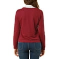 thumbnail image 3 of INSPIRE CHIC Women's Round Neck Long Sleeves Cute Catsss Printed Sweatshirt XS Red, 3 of 6
