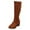 Brown, variant on Womens Knee High Boots Brown Fashion Winter Fall Suede Size Zipper Stackable Mid Heel Wide Calf Tall Dress Boots Khaki Size 7