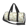 thumbnail image 2 of Xecao Rose print Round Travel Duffel Bag is a foldable gym bag with an inner pocket, perfect for travel sports, 2 of 8