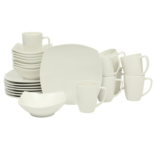 Juego de vajilla Gibson Home Zen Buffet, 24 piezas, color blanco