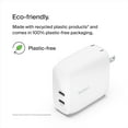 thumbnail image 4 of Belkin BoostCharge Dual USB-C Wall Charger w/PPS 60W for Apple iPhone 16, 16 Plus, iPad, Galaxy S25, Google Pixel, Nintendo Switch 2 - Compatible w/C to Lightning & C to C Cables - White, 4 of 4